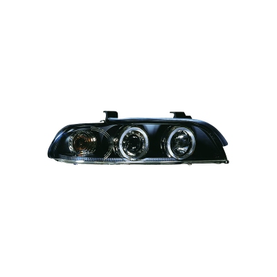 Set koplampen bmw 5-serie e39 1996-2003 - zwart - incl. angel-eyes & motor bmw 5 (e39)  winparts