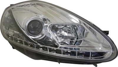 Koplampen drl-look fiat grande punto 11/05-08 chrome fiat grande punto (199_)  winparts