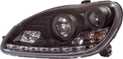 Set koplampen drl-look mercedes-benz s-klasse w220 2001-2005 met oe xenon - zwart mercedes-benz s-klasse (w220)  winparts