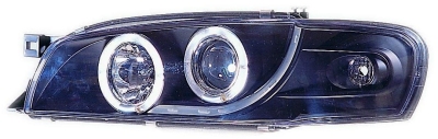 Set koplampen subaru impreza 1997-2000 - zwart - incl. angel-eyes subaru impreza stationwagen (gf)  winparts