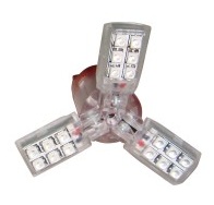 T20 (double/3157) starled lamp - rood - 3-armen / 24smd's - per stuk universeel  winparts