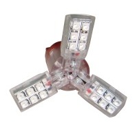 Foto van T20 (single/3156) starled lamp - rood - 3-armen / 24smd's - per stuk universeel via winparts