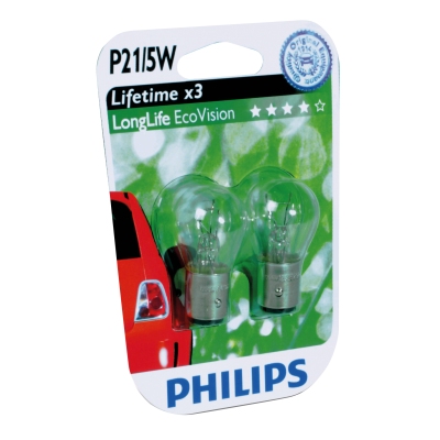 Foto van Philips 12499llecob2 p21/5w ecovision 5w 12v blister universeel via winparts