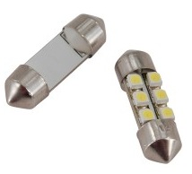 6q led/smd festoon lampen wit 31x10mm set a 2 stuks universeel  winparts
