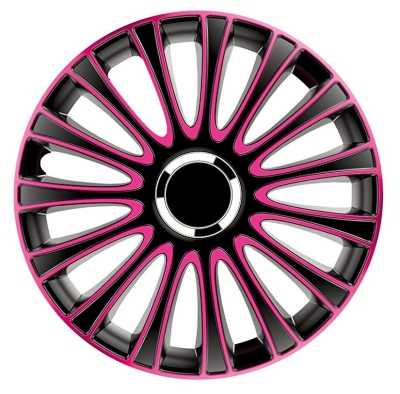 Foto van 4-delige wieldoppenset lemans 13-inch zwart/roze universeel via winparts