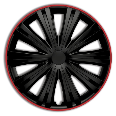 Foto van 4-delige wieldoppenset giga r 13-inch zwart/rood universeel via winparts