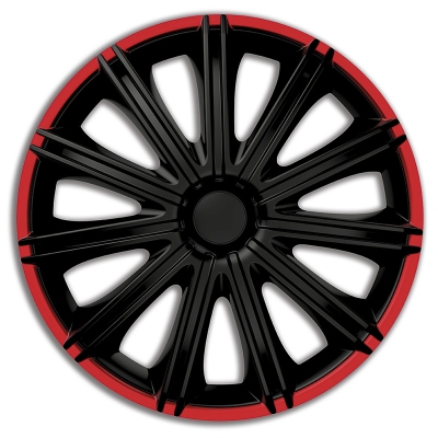 4-delige wieldoppenset nero r 13-inch zwart/rood universeel  winparts