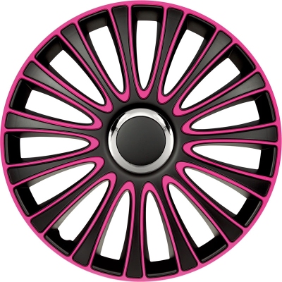Foto van 4-delige wieldoppenset lemans 17-inch zwart/roze universeel via winparts