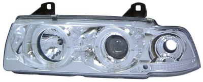 Foto van Set koplampen bmw 3-serie e36 coupe/cabrio - chroom - incl. knipperlichten & angel-eyes bmw 3 cabriolet (e36) via winparts