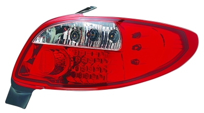 Set led achterlichten peugeot 206 excl. cc/sw - rood/helder peugeot 206 hatchback (2a/c)  winparts