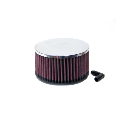 Foto van K&n universeel cilindrisch filter 65mm aansluiting, 140mm uitwendig, 76mm hoogte (ra-063v) universeel via winparts