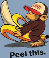 Foto van Sticker banana monkey - 8x10,5cm universeel via winparts
