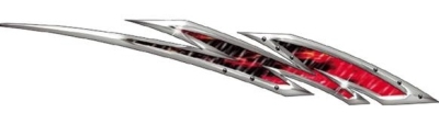 Stickerset metal flash - zilver/rood - 2x 50x7cm universeel  winparts