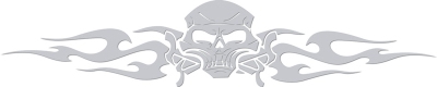 Raamsticker tribal skull - zilver - 99x20cm universeel  winparts