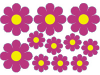 Foto van Sticker flowers - roze/geel - 50x35cm universeel via winparts