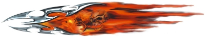Foto van Stickerset flaming tribals + skull - 2x 70x25cm universeel via winparts