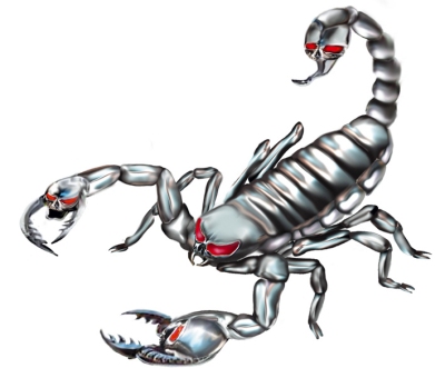 Sticker scorpion - zilver - 11x10,5cm universeel  winparts