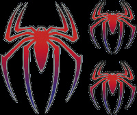 Sticker set spider (1x12cm / 2x6cm) universeel  winparts