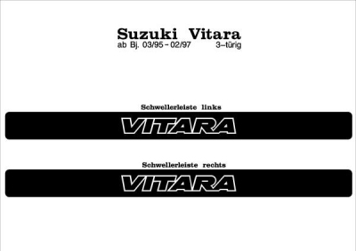 Foto van Prewoodec deurlijsten suzuki vitara 3/5-deurs 7/1995- - carbon-look via winparts