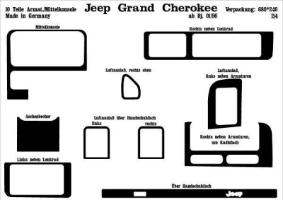 Foto van Prewoodec interieurset jeep grand cherokee 5-deurs 1/1996- 10-delig - wortelnoot jeep grand cherokee i (zj) via winparts