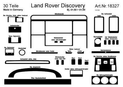 Prewoodec interieurset land rover discovery 4/5-deurs 9/1994-10/1998 - wortelnoot land rover discovery i (lj_)  winparts