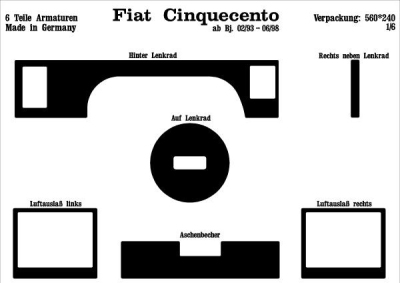 Prewoodec interieurset fiat cinquecento 9/1993- 6-delig - wortelnoot fiat cinquecento (170_)  winparts