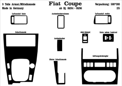 Prewoodec interieurset fiat coupe 3/1994- 9-delig - aluminium fiat coupe (175_)  winparts