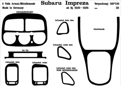 Foto van Prewoodec interieurset subaru impreza 5/1993-9/1998 8-delig - carbon-look subaru impreza saloon (gc) via winparts