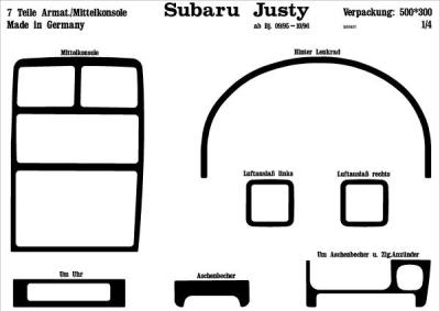 Prewoodec interieurset subaru justy 10/1995-9/1996 7-delig - wortelnoot subaru justy i (kad)  winparts