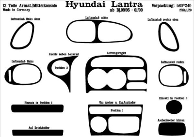 Prewoodec interieurset hyundai lantra 4-deurs 9/1995- 12-delig - wortelnoot hyundai lantra ii wagon (j-2)  winparts