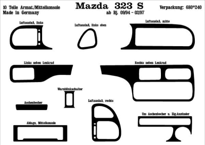 Prewoodec interieurset mazda 323s 9/1994-10/1996 10-delig - wortelnoot mazda 323 s v (ba)  winparts