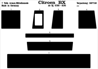 Prewoodec interieurset citroën bx -8/1994 7-delig - aluminium citroen bx (xb-_)  winparts