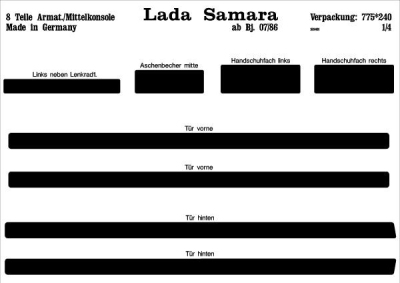 Foto van Prewoodec interieurset lada samara/forma 7/1986- 8-delig - wortelnoot lada diva (21099) via winparts