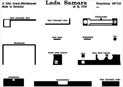 Foto van Prewoodec interieurset lada samara 7/1986- 13-delig - wortelnoot lada diva (21099) via winparts