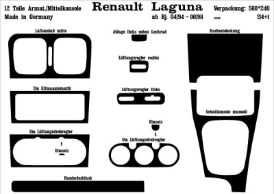 Prewoodec interieurset renault laguna 3/1994- 12-delig - aluminium renault laguna i grandtour (k56_)  winparts