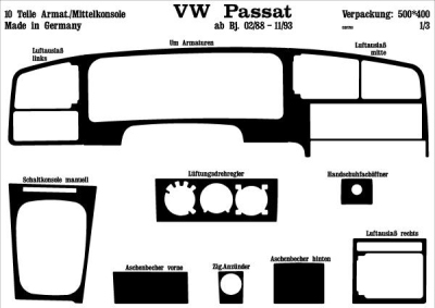 Prewoodec interieurset volkswagen passat 35i -9/1993 10-delig - aluminium volkswagen passat variant (3a5, 35i)  winparts