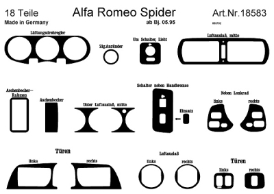 Foto van Prewoodec interieurset alfa romeo spider/gtv 3/1995- 18-delig - carbon-look alfa romeo gtv (916_) via winparts