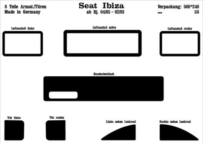 Prewoodec interieurset seat ibiza -10/1993 8-delig - aluminium seat ibiza i (021a)  winparts
