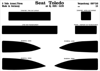 Prewoodec interieurset seat toledo 10/1991- 8-delig - wortelnoot seat toledo i (1l)  winparts