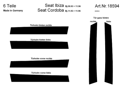 Foto van Prewoodec exterieurset seat cordoba/ibiza 1993-9/1996 6-delig - wortelnoot seat cordoba (6k1, 6k2) via winparts