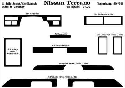 Foto van Prewoodec interieurset nissan terrano -9/1995 11-delig - wortelnoot nissan terrano ii (r20) via winparts