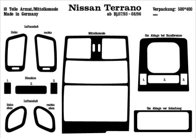 Prewoodec interieurset nissan terrano ii -4/1996 10-delig - wortelnoot  winparts