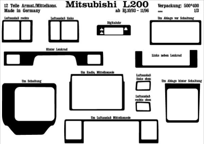 Prewoodec interieurset mitsubishi l200 4x4 10/1993-9/1996 12-delig - wortelnoot mitsubishi l 200 / triton (kb_t, ka_t)  winparts
