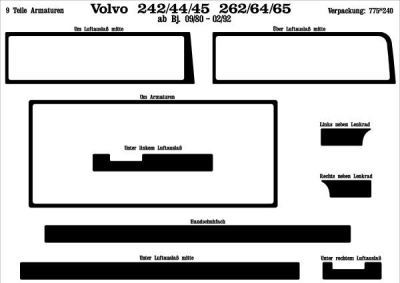 Prewoodec interieurset volvo 200 -6/1993 9-delig - wortelnoot volvo 240 (p242, p244)  winparts