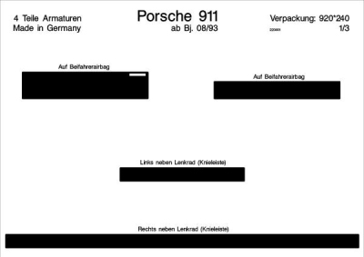 Prewoodec interieurset porsche 911 8/1990- 4-delig - wortelnoot porsche 911 (993)  winparts