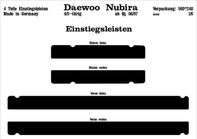 Prewoodec instaplijsten daewoo nubira 4/5-deursr 6/1997- - wortelnoot daewoo nubira saloon (klaj)  winparts