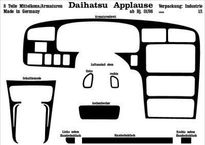 Prewoodec interieurset daihatsu applause 1/1998- 8-delig - wortelnoot daihatsu applause ii (a101)  winparts