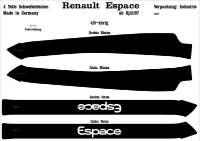Prewoodec interieurset renault espace 4/5-deurs 1997- 4-delig - wortelnoot renault espace iii (je0_)  winparts