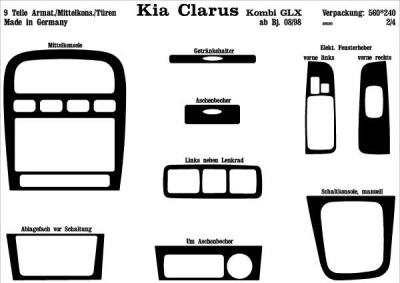 Prewoodec interieurset kia clarus combi glx 5-deurs 9/1998- 9-delig - wortelnoot kia clarus (k9a)  winparts