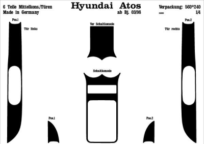 Prewoodec interieurset hyundai atos 5-deurs 3/1998- 6-delig - wortelnoot hyundai atos (mx)  winparts
